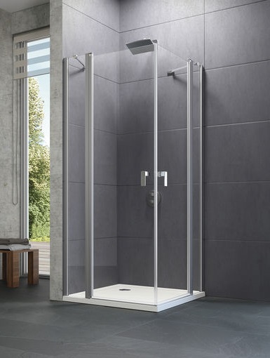 dušas durvis Design pure, 1000 mm, h=2000, hroms/caurspīdīgs stikls AP